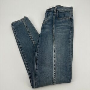 Current Elliott Women Blue Front Seam Skinny Jeans Size 25 Slim Fit Designer